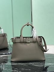 Prada Buckle Small Leather Handbag With Belt Clay Grey 1BA434 - 32x23x11cm - 1