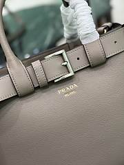 Prada Buckle Small Leather Handbag With Belt Clay Grey 1BA434 - 32x23x11cm - 4