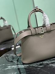 Prada Buckle Small Leather Handbag With Belt Clay Grey 1BA434 - 32x23x11cm - 2