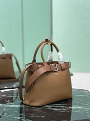 Prada Buckle Small Leather Handbag With Belt Caramel 1BA434 - 32x23x11cm - 3