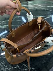 Prada Buckle Small Leather Handbag With Belt Caramel 1BA434 - 32x23x11cm - 5