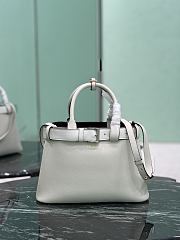 Prada Buckle Small Leather Handbag With Belt White 1BA434 - 32x23x11cm - 1