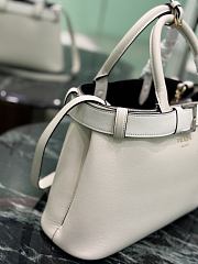 Prada Buckle Small Leather Handbag With Belt White 1BA434 - 32x23x11cm - 5