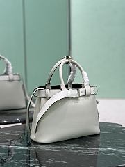 Prada Buckle Small Leather Handbag With Belt White 1BA434 - 32x23x11cm - 6