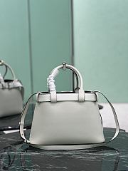 Prada Buckle Small Leather Handbag With Belt White 1BA434 - 32x23x11cm - 3