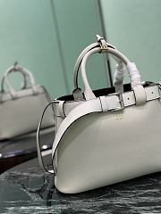 Prada Buckle Small Leather Handbag With Belt White 1BA434 - 32x23x11cm - 2