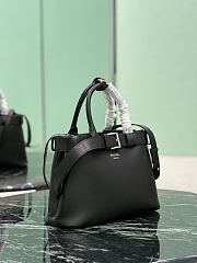 Prada Buckle Small Leather Handbag With Belt Black 1BA434 - 32x23x11cm - 6