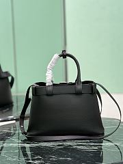 Prada Buckle Small Leather Handbag With Belt Black 1BA434 - 32x23x11cm - 5