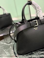 Prada Buckle Small Leather Handbag With Belt Black 1BA434 - 32x23x11cm - 2