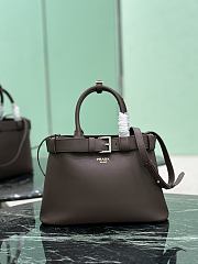 Prada Buckle Small Leather Handbag With Belt Brown 1BA434 - 32x23x11cm - 1
