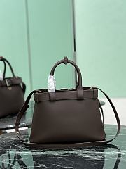 Prada Buckle Small Leather Handbag With Belt Brown 1BA434 - 32x23x11cm - 4
