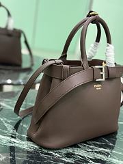 Prada Buckle Small Leather Handbag With Belt Brown 1BA434 - 32x23x11cm - 6