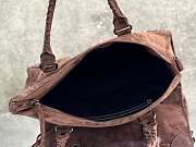Balenciaga Le City Bag Meidum in Coffee Suede Calfskin Brass Hardware - 38x24x13cm - 5