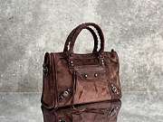 Balenciaga Le City Bag Small in Coffee Suede Calfskin Brass Hardware - 29.9x19.1x9.9cm - 4