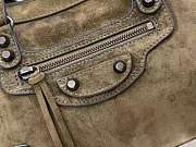 Balenciaga Le City Bag Small in Green Suede Calfskin Brass Hardware - 29.9x19.1x9.9cm - 2