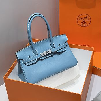 Hermes Shoulder Birkin Togo Blue Jean Silver Hardware - 29cm