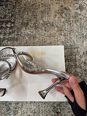 Amina Muaddi Gigi Slipper 95 Silver Mirror And White Crystals - 4