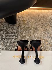 Amina Muaddi Gigi Slipper 95 Black Satin And White Crystals - 2