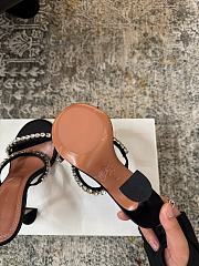 Amina Muaddi Gigi Slipper 95 Black Satin And White Crystals - 3