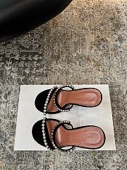 Amina Muaddi Gigi Slipper 95 Black Satin And White Crystals - 5