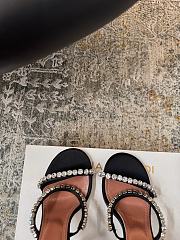 Amina Muaddi Gigi Slipper 95 Black Satin And White Crystals - 6