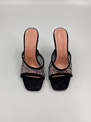 Amina Muaddi Lupita Crystal Net Slipper 95 Black Suede And White Crystals - 1