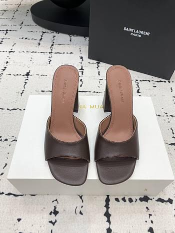 Amina Muaddi Brigitte Slipper Brown Nappa 95mm