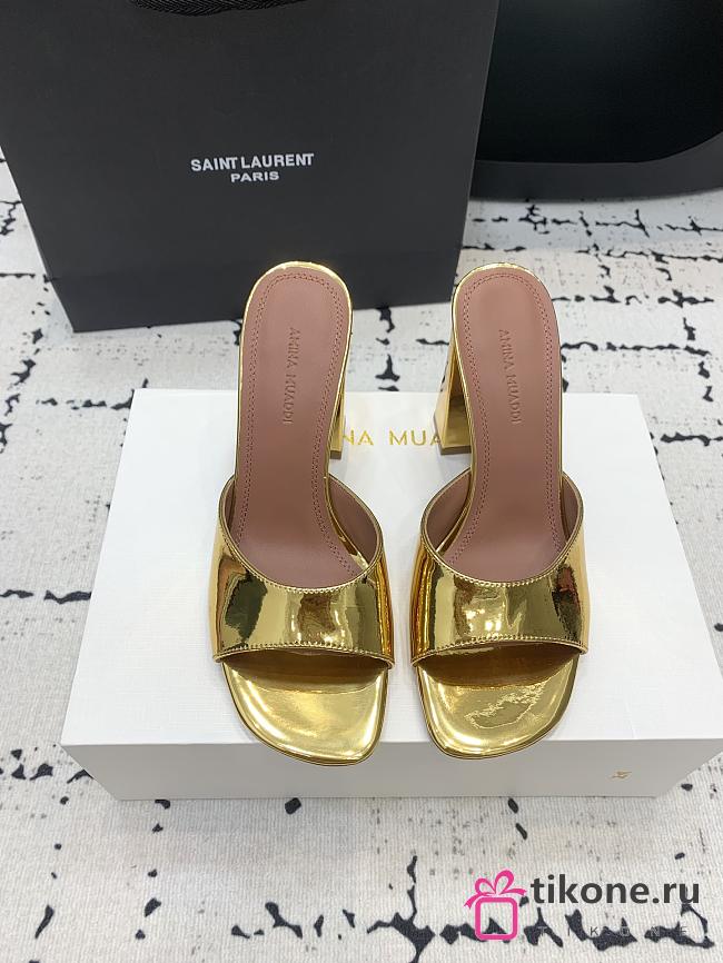 Amina Muaddi Brigitte Slipper Gold Mirror 95mm - 1