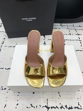 Amina Muaddi Brigitte Slipper Gold Mirror 95mm