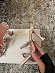 Amina Muaddi Gigi Slipper 95 Pink Satin And Pink Crystals - 5