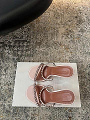 Amina Muaddi Gigi Slipper 95 Pink Satin And Pink Crystals - 4