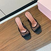 Amina Muaddi Lupita Net Slipper 95 Black  - 2