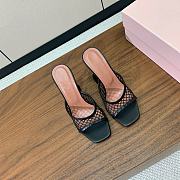 Amina Muaddi Lupita Net Slipper 95 Black  - 3