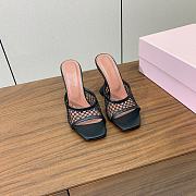 Amina Muaddi Lupita Net Slipper 95 Black  - 4