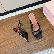 Amina Muaddi Lupita Net Slipper 95 Black  - 5