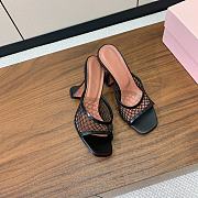 Amina Muaddi Lupita Net Slipper 95 Black  - 6