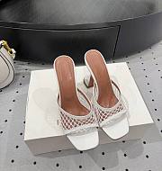Amina Muaddi Lupita Net Slipper 95 White - 1