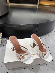 Amina Muaddi Lupita Net Slipper 95 White - 4