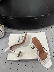 Amina Muaddi Lupita Net Slipper 95 White - 3