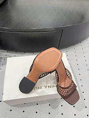 Amina Muaddi Lupita Net Slipper 95 Brown - 4