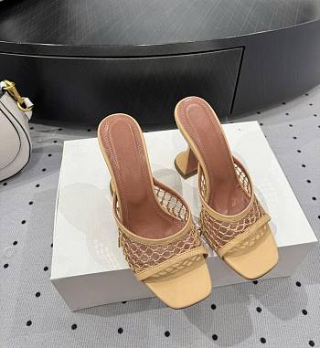 Amina Muaddi Lupita Net Slipper 95 Beige