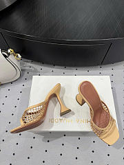 Amina Muaddi Lupita Net Slipper 95 Beige - 3
