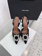 Amina Muaddi Begum Mesh Sling 95 Black Mesh - 1