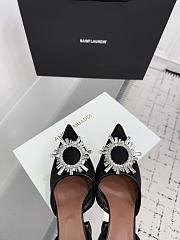 Amina Muaddi Begum Mesh Sling 95 Black Mesh - 6
