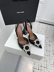 Amina Muaddi Begum Mesh Sling 95 Black Mesh - 4