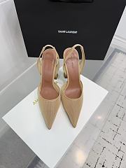 Amina Muaddi Holli Mesh Sling 95 Beige Mesh  - 1