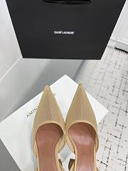 Amina Muaddi Holli Mesh Sling 95 Beige Mesh  - 2