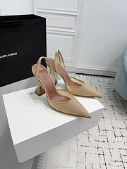 Amina Muaddi Holli Mesh Sling 95 Beige Mesh  - 4