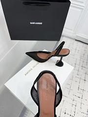 Amina Muaddi Holli Mesh Sling 95 Black Mesh  - 5