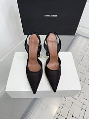 Amina Muaddi Holli Mesh Sling 95 Black Mesh  - 3